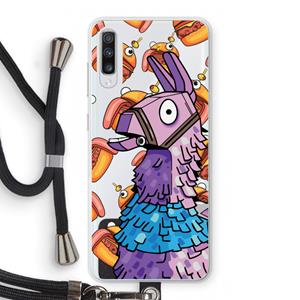 CaseCompany Loot Burger: Samsung Galaxy A70 Transparant Hoesje met koord