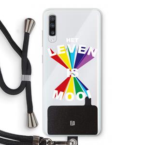 CaseCompany Het Leven Is Mooi: Samsung Galaxy A70 Transparant Hoesje met koord