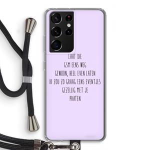 CaseCompany GSM: Samsung Galaxy S21 Ultra Transparant Hoesje met koord