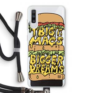 CaseCompany Big Macs Bigger Dreams: Samsung Galaxy A70 Transparant Hoesje met koord