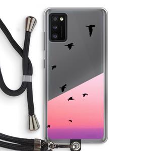 CaseCompany Fly away: Samsung Galaxy A41 Transparant Hoesje met koord