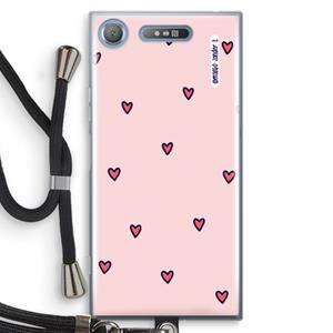 CaseCompany Hartjes: Sony Xperia XZ1 Transparant Hoesje met koord