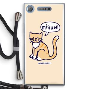 CaseCompany Miauw: Sony Xperia XZ1 Transparant Hoesje met koord