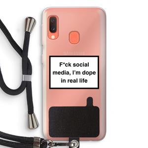 CaseCompany I'm dope: Samsung Galaxy A20e Transparant Hoesje met koord