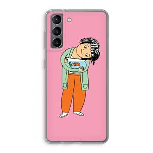 CaseCompany Visknuffel: Samsung Galaxy S21 Transparant Hoesje