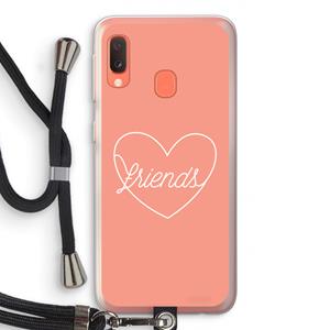 CaseCompany Friends heart: Samsung Galaxy A20e Transparant Hoesje met koord