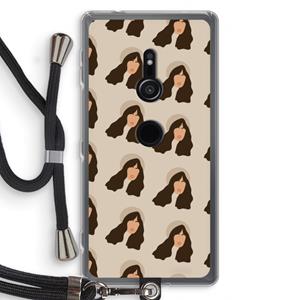 CaseCompany Bonjour mon amour: Sony Xperia XZ2 Transparant Hoesje met koord