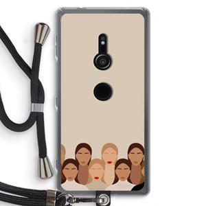 CaseCompany Girls girls girls: Sony Xperia XZ2 Transparant Hoesje met koord