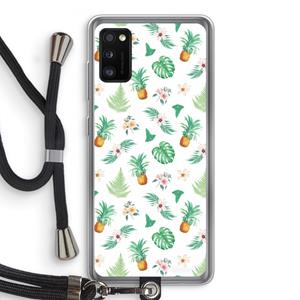 CaseCompany Ananas bladeren: Samsung Galaxy A41 Transparant Hoesje met koord