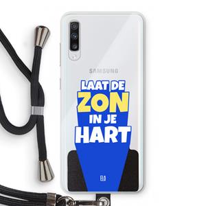 CaseCompany Laat de zon in je hart: Samsung Galaxy A70 Transparant Hoesje met koord