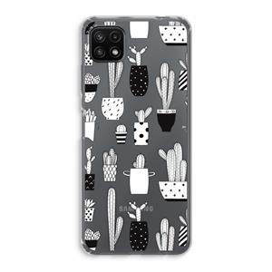 CaseCompany Cactusmotief: Samsung Galaxy A22 5G Transparant Hoesje