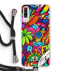 CaseCompany Represent: Samsung Galaxy A70 Transparant Hoesje met koord