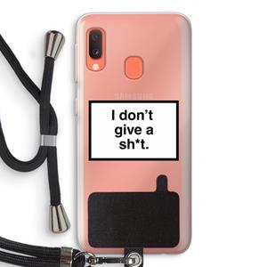 CaseCompany Don't give a shit: Samsung Galaxy A20e Transparant Hoesje met koord