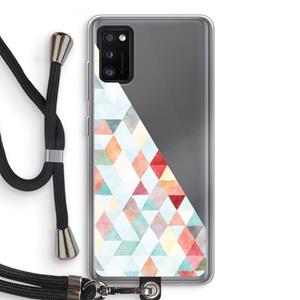 CaseCompany Gekleurde driehoekjes pastel: Samsung Galaxy A41 Transparant Hoesje met koord