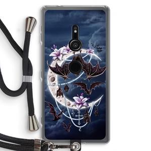 CaseCompany Vleermuizen Maan: Sony Xperia XZ2 Transparant Hoesje met koord