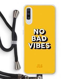 CaseCompany No Bad Vibes: Samsung Galaxy A70 Transparant Hoesje met koord
