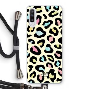 CaseCompany Leopard pattern: Samsung Galaxy A70 Transparant Hoesje met koord