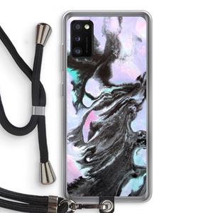 CaseCompany Pastel zwart: Samsung Galaxy A41 Transparant Hoesje met koord