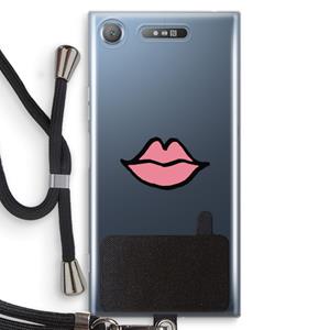 CaseCompany Kusje: Sony Xperia XZ1 Transparant Hoesje met koord