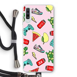CaseCompany Things Jamie Loves: Samsung Galaxy A70 Transparant Hoesje met koord