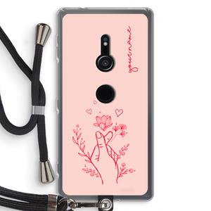 CaseCompany Giving Flowers: Sony Xperia XZ2 Transparant Hoesje met koord