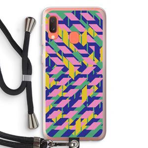 CaseCompany Skew Blush 1: Samsung Galaxy A20e Transparant Hoesje met koord