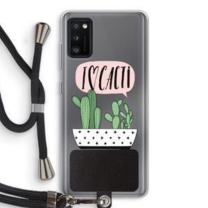 CaseCompany I love cacti: Samsung Galaxy A41 Transparant Hoesje met koord