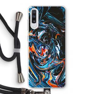 CaseCompany Black Unicorn: Samsung Galaxy A70 Transparant Hoesje met koord