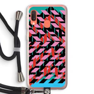 CaseCompany Skew Blush 2: Samsung Galaxy A20e Transparant Hoesje met koord