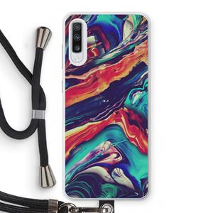 CaseCompany Chameleon Sun: Samsung Galaxy A70 Transparant Hoesje met koord