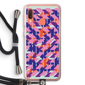 CaseCompany Skew Blush 3: Samsung Galaxy A20e Transparant Hoesje met koord