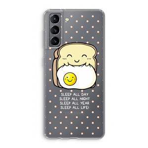 CaseCompany Sleep All Day: Samsung Galaxy S21 Transparant Hoesje
