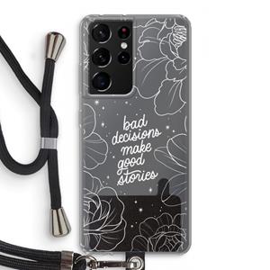 CaseCompany Good stories: Samsung Galaxy S21 Ultra Transparant Hoesje met koord