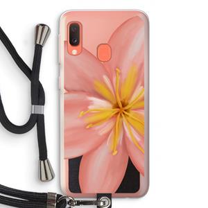 CaseCompany Pink Ellila Flower: Samsung Galaxy A20e Transparant Hoesje met koord