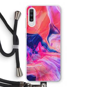 CaseCompany Earth And Ocean: Samsung Galaxy A70 Transparant Hoesje met koord