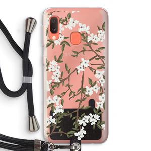 CaseCompany Blossoming spring: Samsung Galaxy A20e Transparant Hoesje met koord