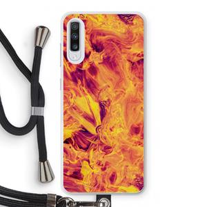 CaseCompany Eternal Fire: Samsung Galaxy A70 Transparant Hoesje met koord