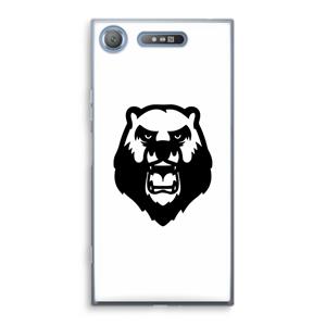 CaseCompany Angry Bear (white): Sony Xperia XZ1 Transparant Hoesje