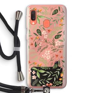 CaseCompany Sweet little flowers: Samsung Galaxy A20e Transparant Hoesje met koord