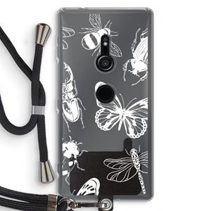 CaseCompany Tiny Bugs: Sony Xperia XZ2 Transparant Hoesje met koord