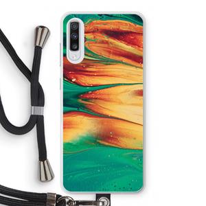 CaseCompany Green Inferno: Samsung Galaxy A70 Transparant Hoesje met koord