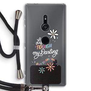 CaseCompany Tough Life: Sony Xperia XZ2 Transparant Hoesje met koord