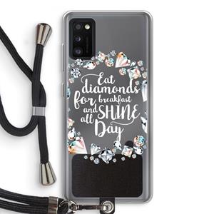 CaseCompany Diamonds: Samsung Galaxy A41 Transparant Hoesje met koord