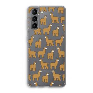 CaseCompany Alpacas: Samsung Galaxy S21 Transparant Hoesje