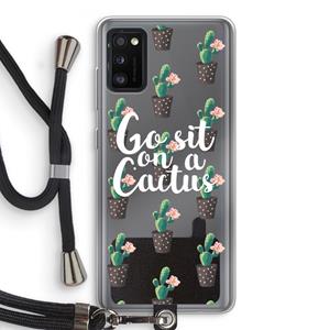 CaseCompany Cactus quote: Samsung Galaxy A41 Transparant Hoesje met koord