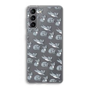 CaseCompany Poezen: Samsung Galaxy S21 Transparant Hoesje