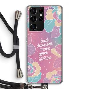 CaseCompany Good stories: Samsung Galaxy S21 Ultra Transparant Hoesje met koord