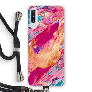 CaseCompany Pastel Echoes: Samsung Galaxy A70 Transparant Hoesje met koord