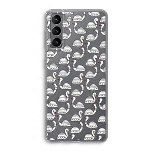 CaseCompany Zwanen: Samsung Galaxy S21 Transparant Hoesje