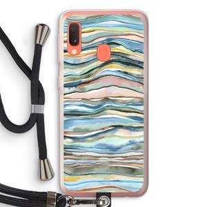 CaseCompany Watercolor Agate: Samsung Galaxy A20e Transparant Hoesje met koord